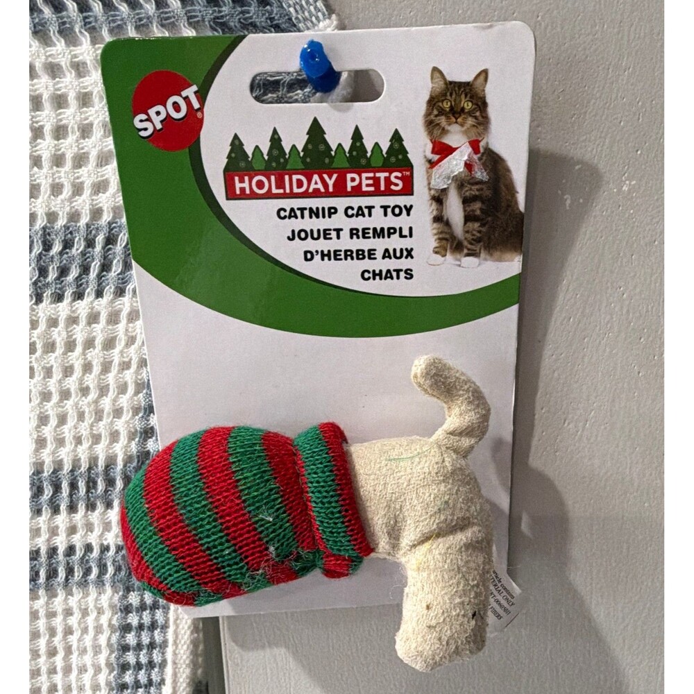 SPOT Holiday Petz Catnip Cat Toy, Holiday Cat in a Sack (2631)